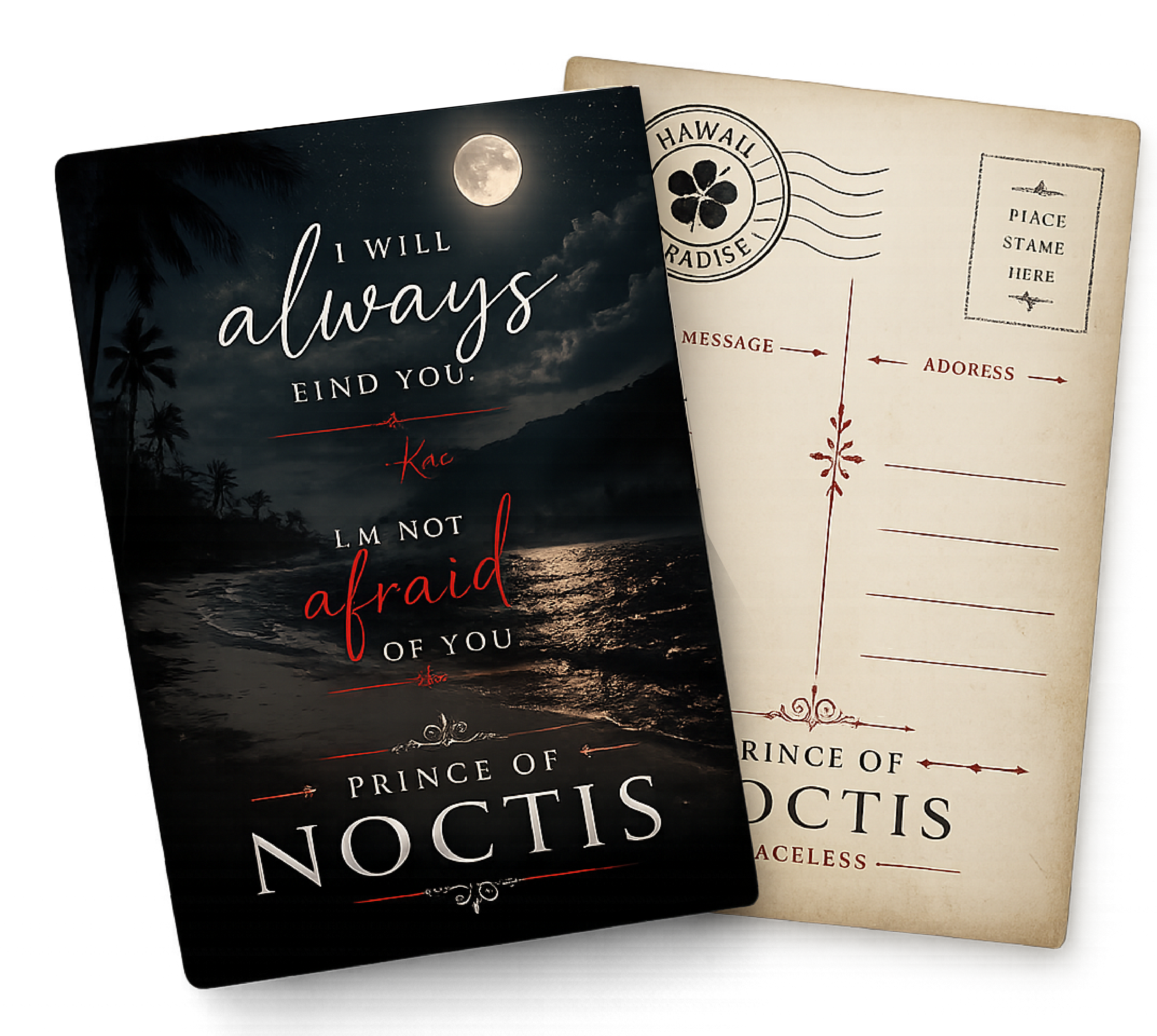 Prince of Noctis postcard, front and back